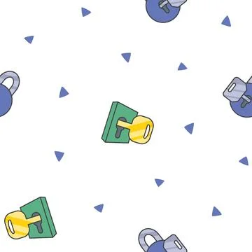 Different keys with keychain. Seamless pattern. Stock Illustration