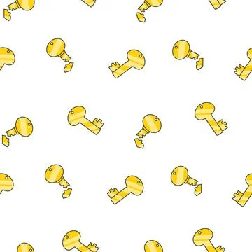 Different keys with keychain. Seamless pattern. Illustrazione stock