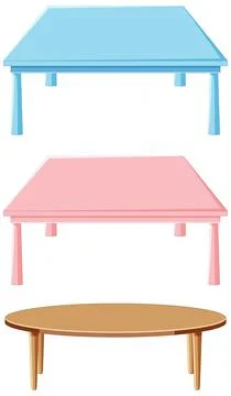 Different kid table on white background Stock Illustration