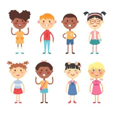 Different kids vector illustration Stock Illustration