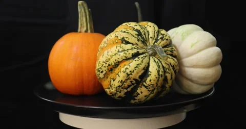 Different kind of colorful pumpkins rotating 9 Stock Footage 139020610