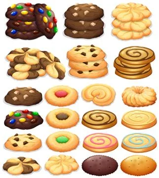 Different kind of cookies Stockillustratie