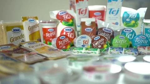 Different kind of milk products Stock Footage 70029503