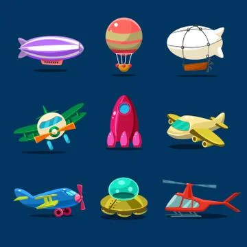 Different kind of planes Stock Illustration