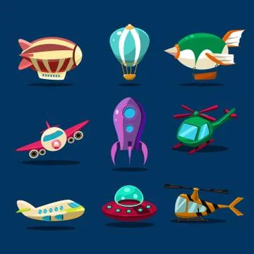 Different kind of planes Stock Illustration