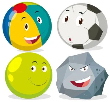 Different kind of round objects Illustrazione stock