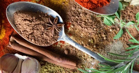 Different kind of spices Stock Footage 115412316