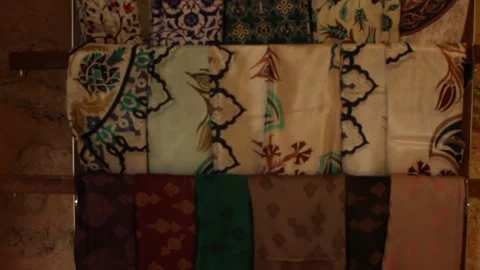 Different Kind of Textiles with Beautiful Patterns Video stock 90232216