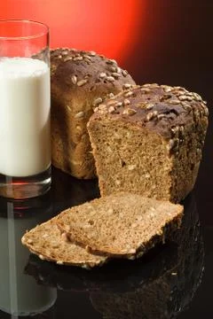 Different kinds of bread and pastry Stock Photos