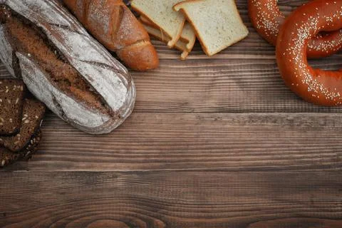 Different kinds of bread Stock Photos