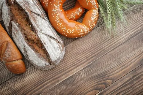Different kinds of bread Stock Photos