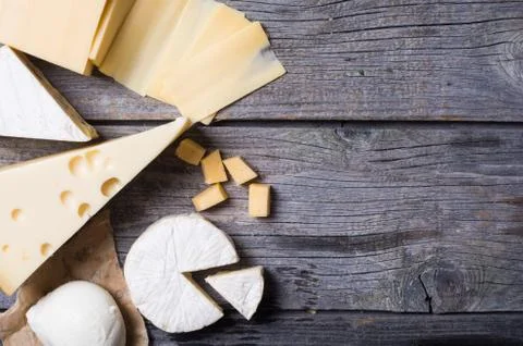 Different kinds of cheese Stock Photos