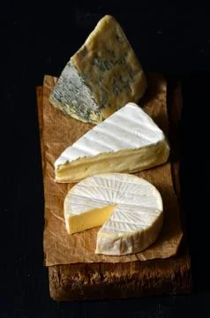 Different kinds of cheeses Stock Photos