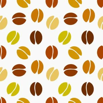 Different kinds of coffee beans seamless pattern. Vector illustration. Stock Illustration