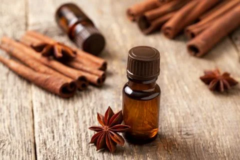 Different kinds of essential oils Stock Photos