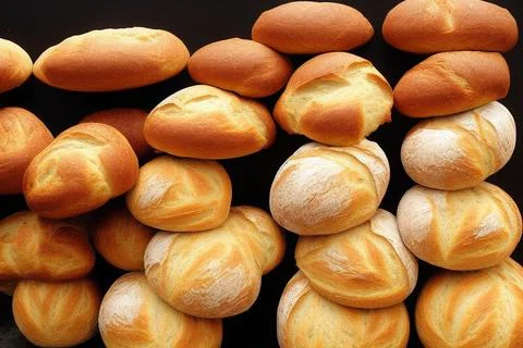 Different kinds of fresh bread as background. IA Tehnology Stock Illustration