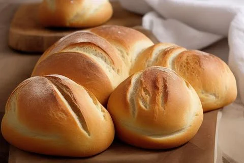 Different kinds of fresh bread as background. IA Tehnology Stock Illustration