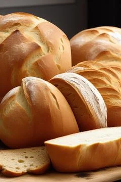 Different kinds of fresh bread as background. IA Tehnology Stock Illustration