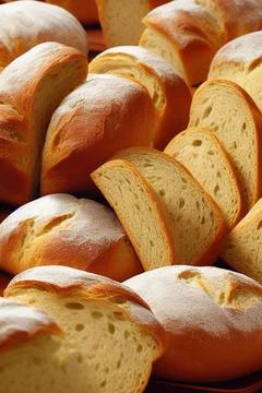 Different kinds of fresh bread as background. IA Tehnology Stock Illustration