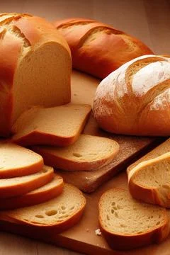 Different kinds of fresh bread as background. IA Tehnology Stock Illustration