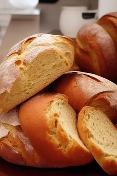 Different kinds of fresh bread as background. IA Tehnology Stock Illustration