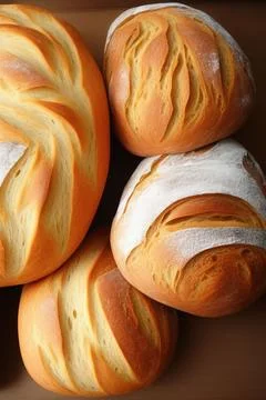 Different kinds of fresh bread as background. IA Tehnology Stock Illustration