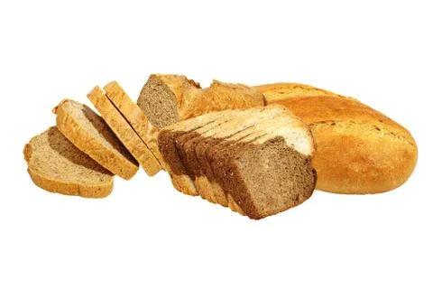 Different kinds of fresh bread.isolated. Stock Photos