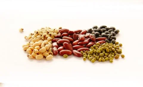 Different kinds of Grains, five grains Stock Photos