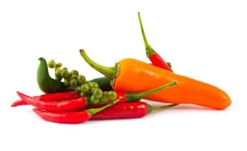 Different kinds of hot pepper Foto stock