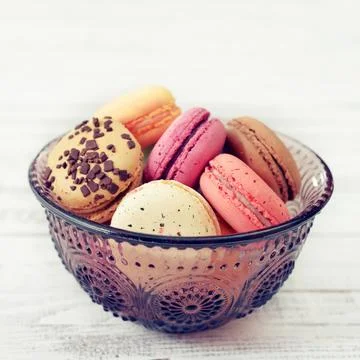 Different kinds of macaroons Stock Photos