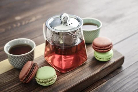 Different kinds of macaroons Stock-Fotos