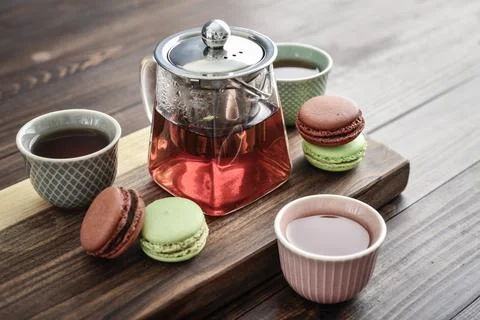 Different kinds of macaroons Fotos de archivo
