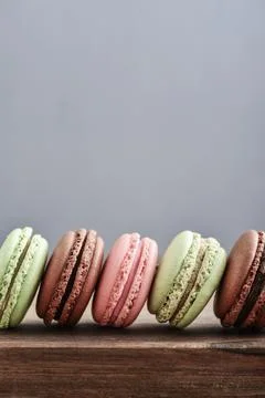 Different kinds of macaroons Stock Photos