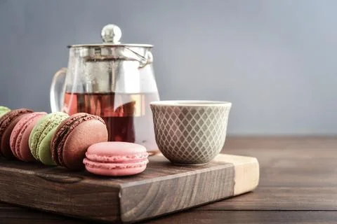 Different kinds of macaroons Stock Photos