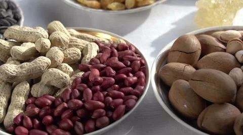 Different kinds of nuts rotation Stock Footage 47945701