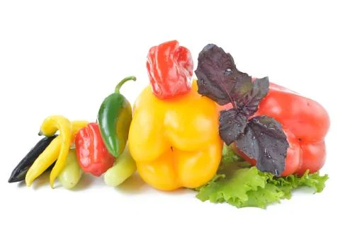 Different kinds of peppers Stock Photos