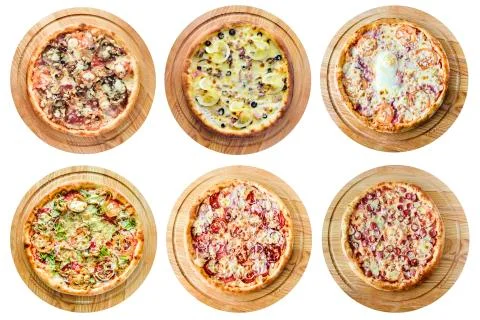 Different kinds of pizza Stock Photos