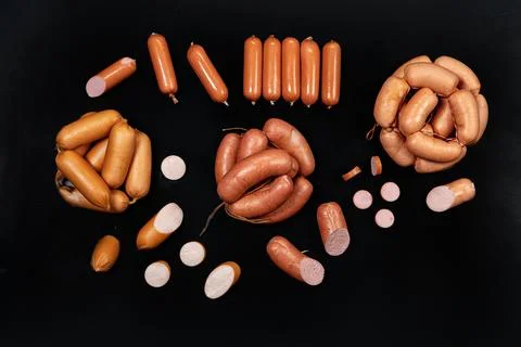 Different Kinds Of Sausages Stock Photos