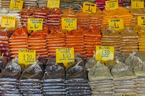 Different kinds of spices Stock Photos