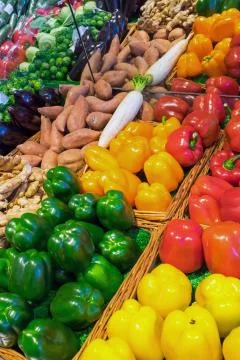 Different kinds of sweet pepper Stock Photos