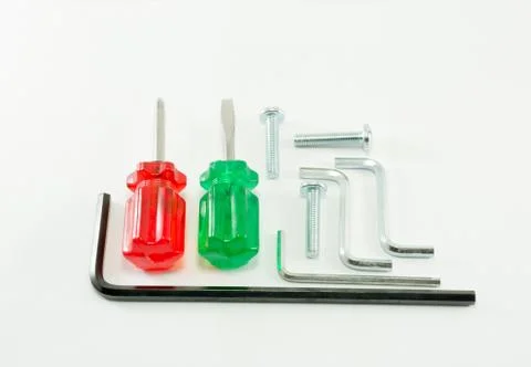 Different kinds of tools on white background Stock-Fotos
