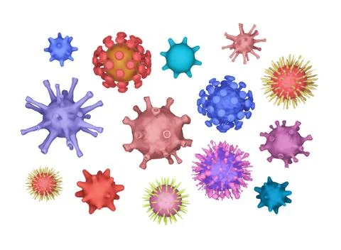 Different kinds of viruses Illustration