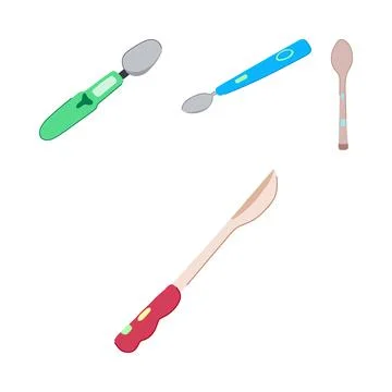 Different kitchen and eating tools vector illustration Stock Illustration