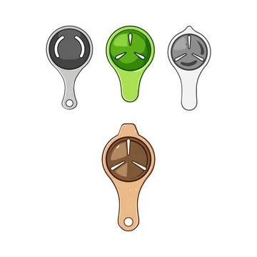 Different kitchen egg separators for cooking baking Stock Illustration