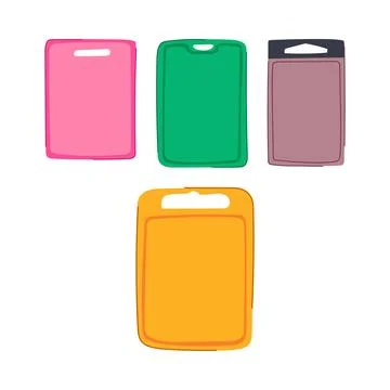 Different kitchen plastic chopping boards illustration Stock Illustration