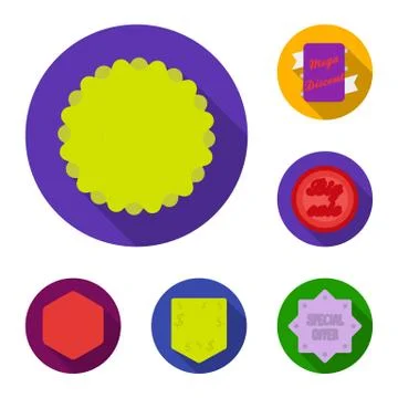 Different label flat icons in set collection for design. Index and brand vector Stock Illustration