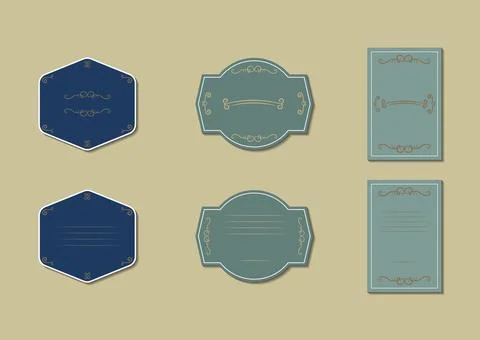 Different label shapes template collection Stock Illustration