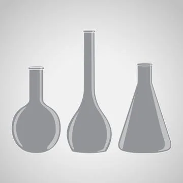 Different laboratory flasks Stock Illustration