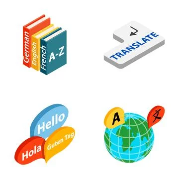 Different language concepts showing global translation services Stock Illustration