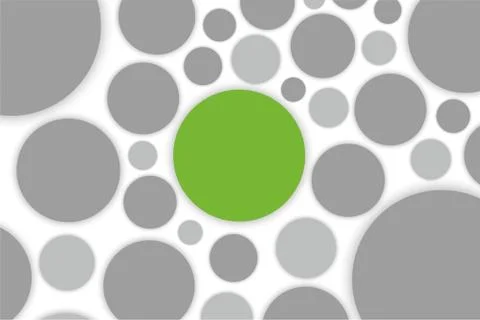 Different, large and small circles, in a chaotic, disordered position. Stock Illustration